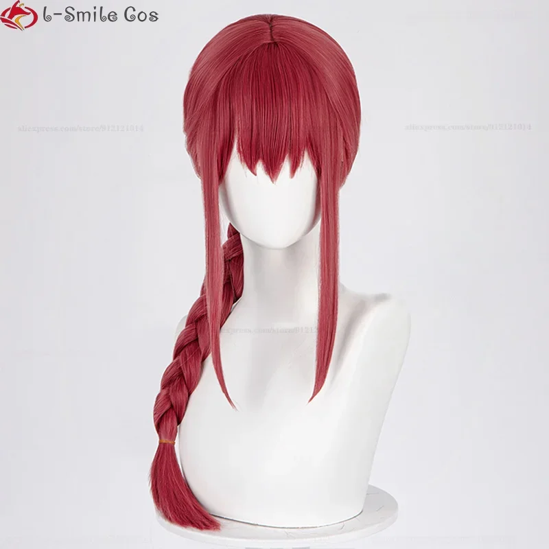 Makima Cosplay Perücke – Rote Anime Wig, Hitzebeständig, Synthetisch, Halloween 3