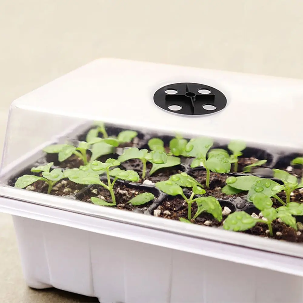 New 6/12Grids Seed Starter Tray Mini Greenhouse Plant Germination Base Cultivation Planting Box Plant Starter Kit Seeds Growing