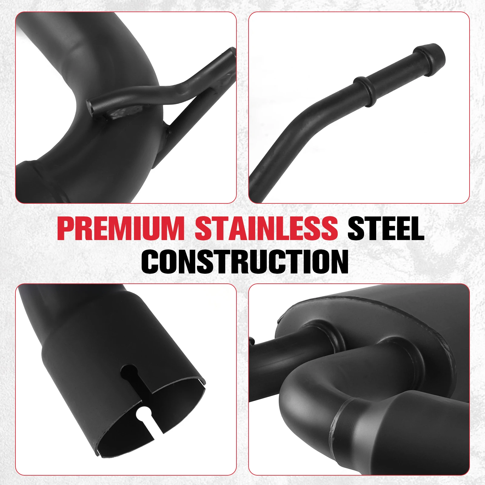 Steel Black Rear Exhaust Muffler System Kit for Jeep Wrangler JK
