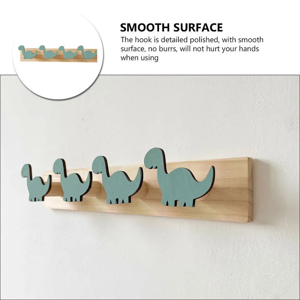Crochets Muraux En Forme De Dinosaure Pour Enfants, Cintre De Porte En Bois Pour Chambre De Garçon, Salle De Jeux De Pépinière, Décorations Murales