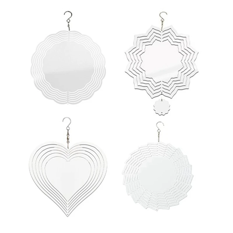 

Best 4Pcs Sublimation Wind Spinner Blanks 8 Inch 3D Wind Spinners Multi-Hanging Wind Spinners For Outdoor Garden Decoration