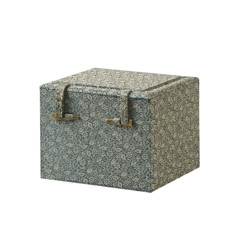 Green Flower Brocade Fabric Box, Purple Clay Pot, High-grade Porcelain Vase Collectibles, Antiques Gift Boxes 5