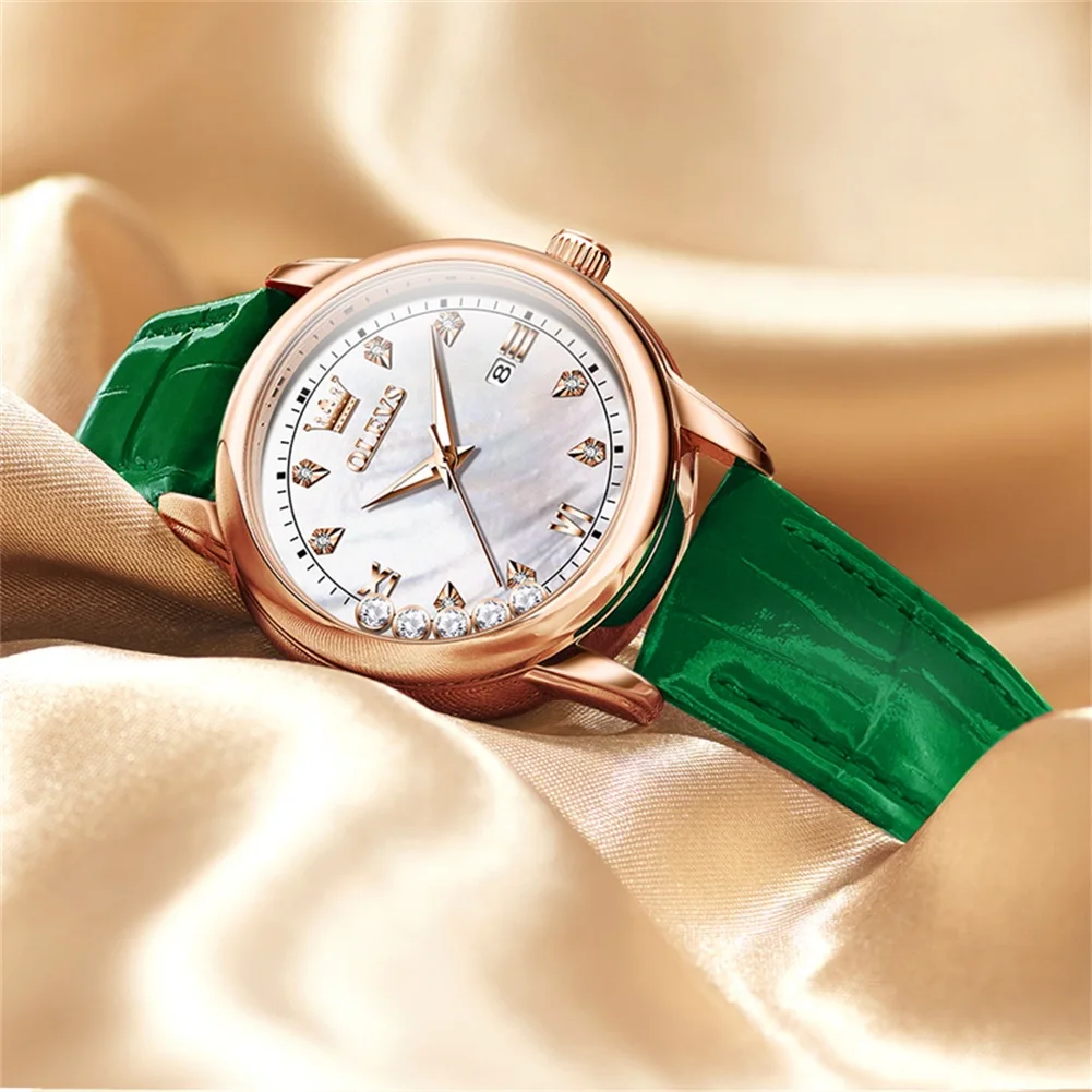 OLEVS Top Brand Luxury Leather Women Watches Fashion Waterproof Ladies Watch Woman Quartz Wrist Watch Relogio Feminino Montre