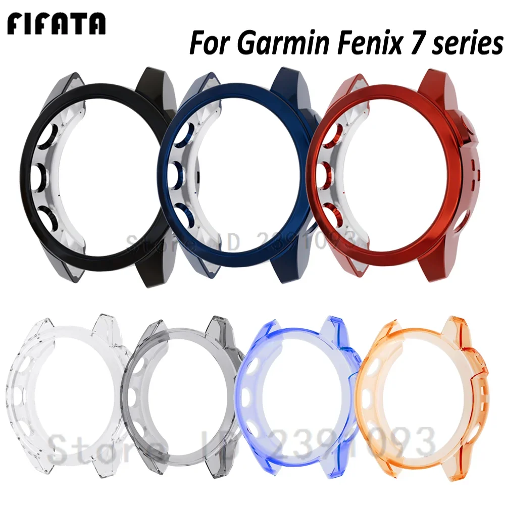 Crystal Clear TPU Protective Case for Garmin Fenix 7 Smartwatch
