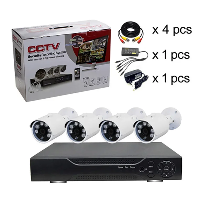 

outdoor indoor 2MP 5MP 8CH AHD DVR bullet camera kit system