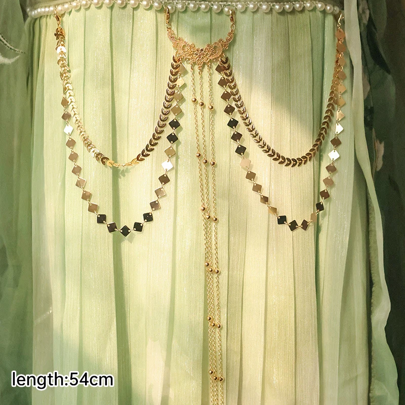 Klassische Vintage Hanfu Dekor Taille Ketten Abnehmbare Lange Fransen Taille Kette Tang-dynastie Chinesische Retro Hanfu Zubehör – Detail 8