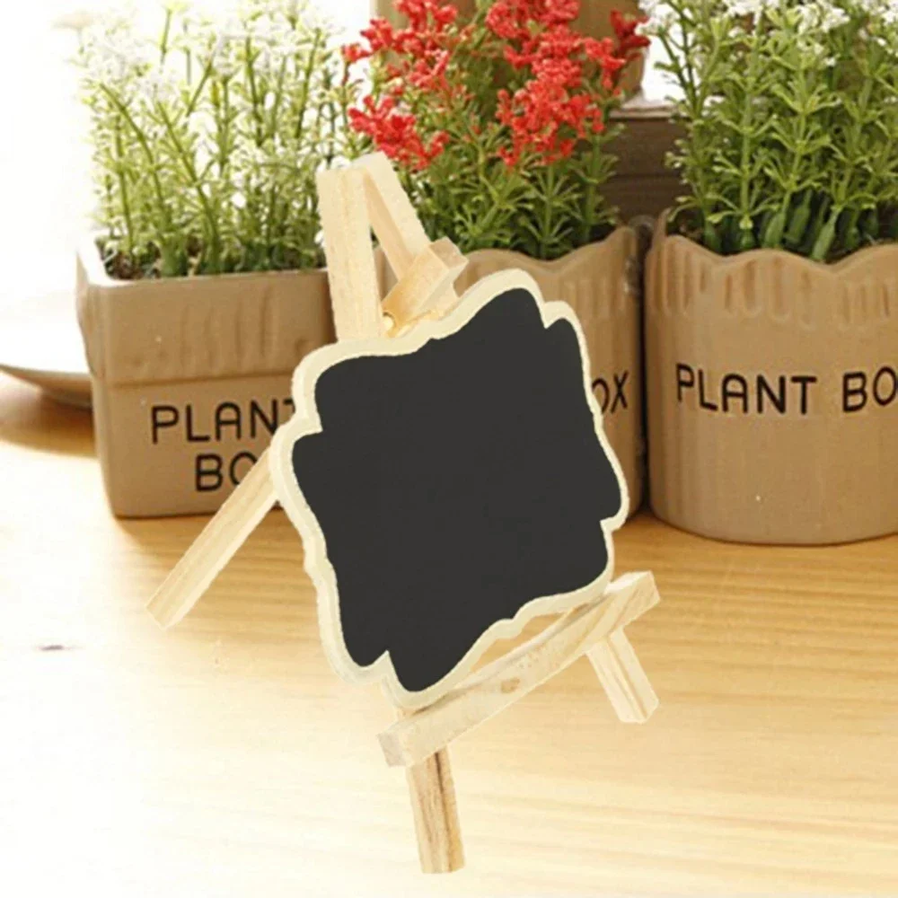 Mini Wooden Blackboard Portable Message Boards Chalkboard For Wedding Party Universal Decorative Ornaments Bracket 1-10PCS