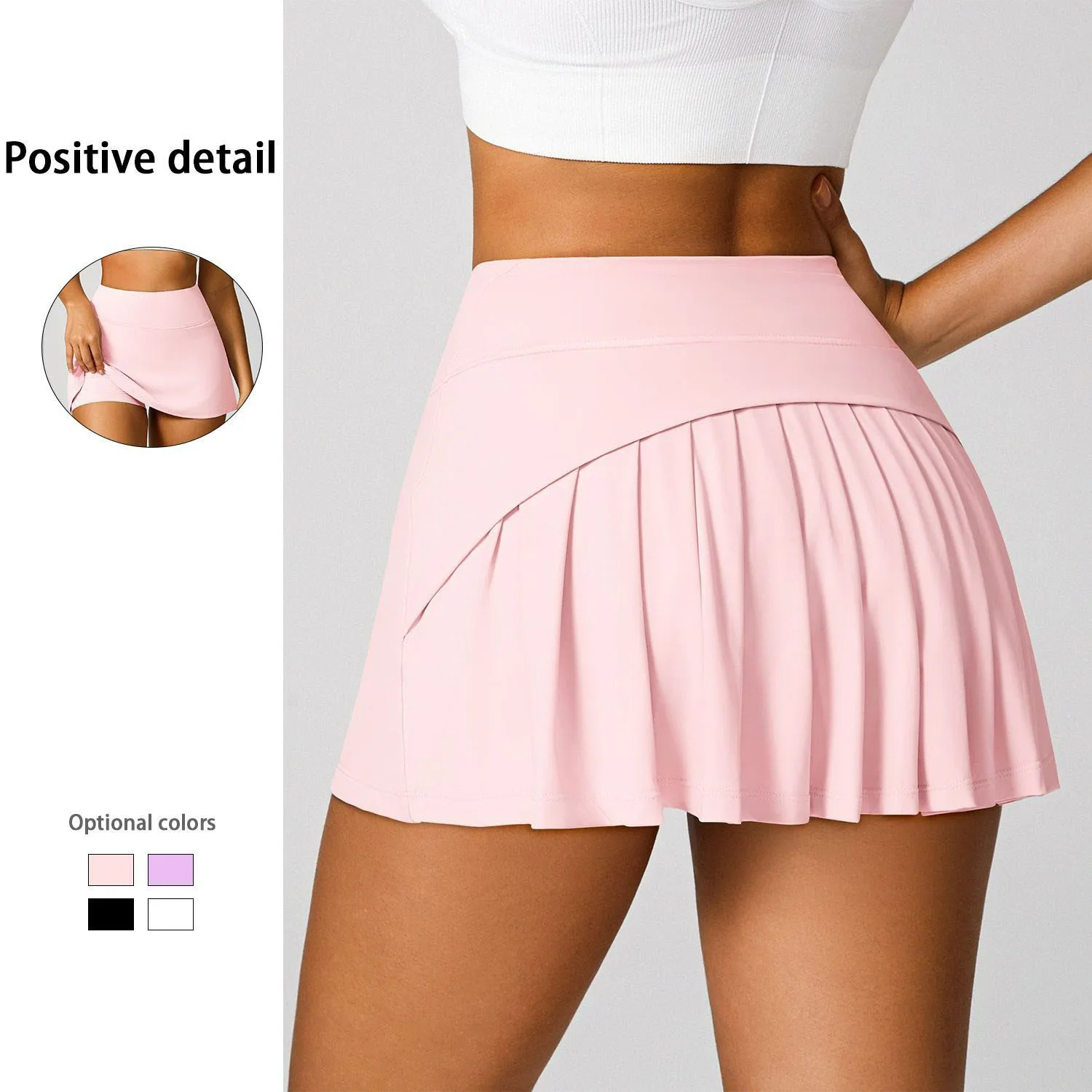 Tennis Skirts Gym Golf Running Pleated Pantskirts Women Sports Fitness High Waist Quick-Dry Skorts 2 In 1 Skirts With Shorts