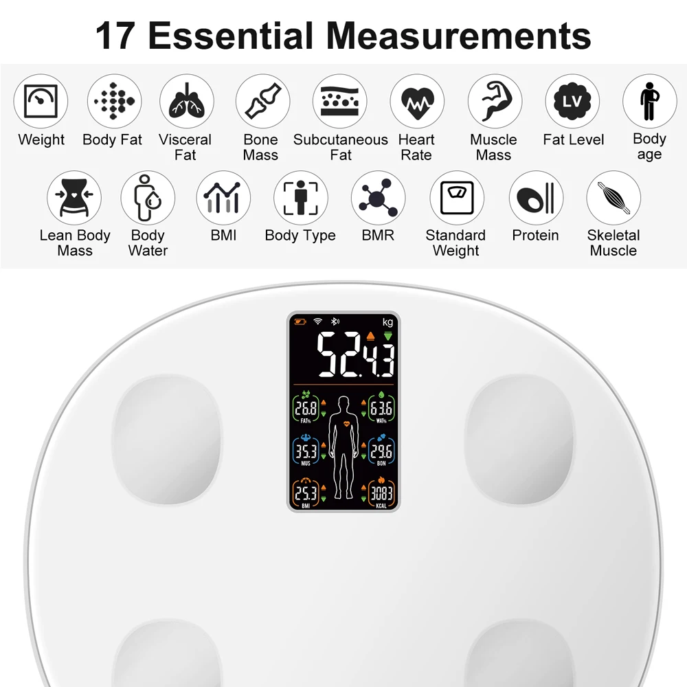 Electronic Scale Weight Scale INSMART Digital Body Weight Scale with Screen for Body Fat Scale BMI Bluetooth Bathroom Scales Balance Smart Scales