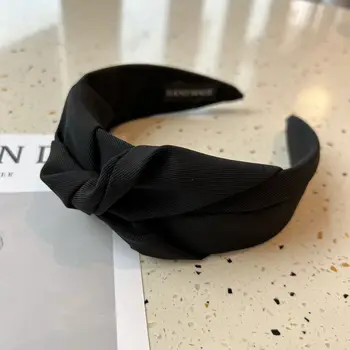 Szeroka ozdobna opaska dla kobiet - cloth black