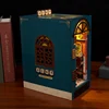 DIY Book Nook Wooden Miniature Model Kit Chinese Street View Oriental Tales Bookend 3D Puzzle Bookshelf Home Decor Friends Gifts 5
