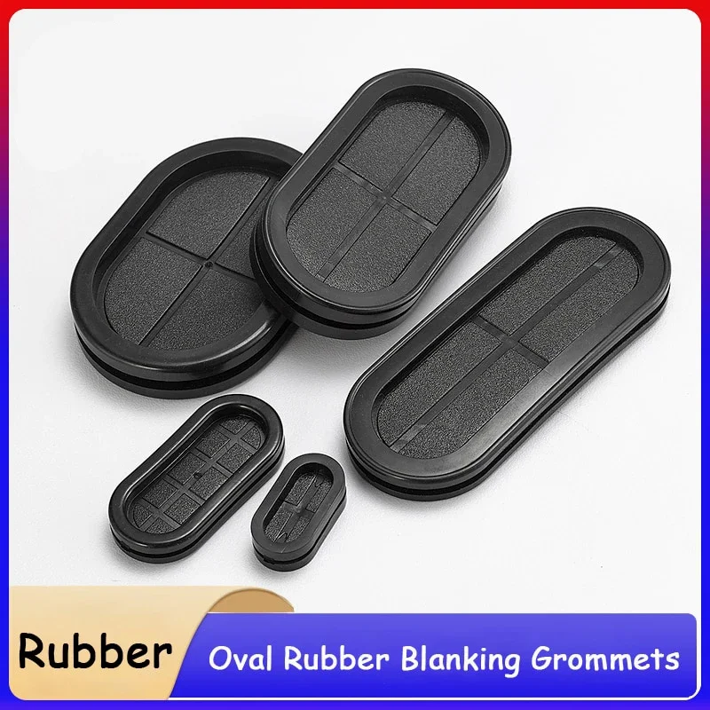 Oval rubber blanking grommets double side closed blind plug bungs for cable wiring 13-60mm