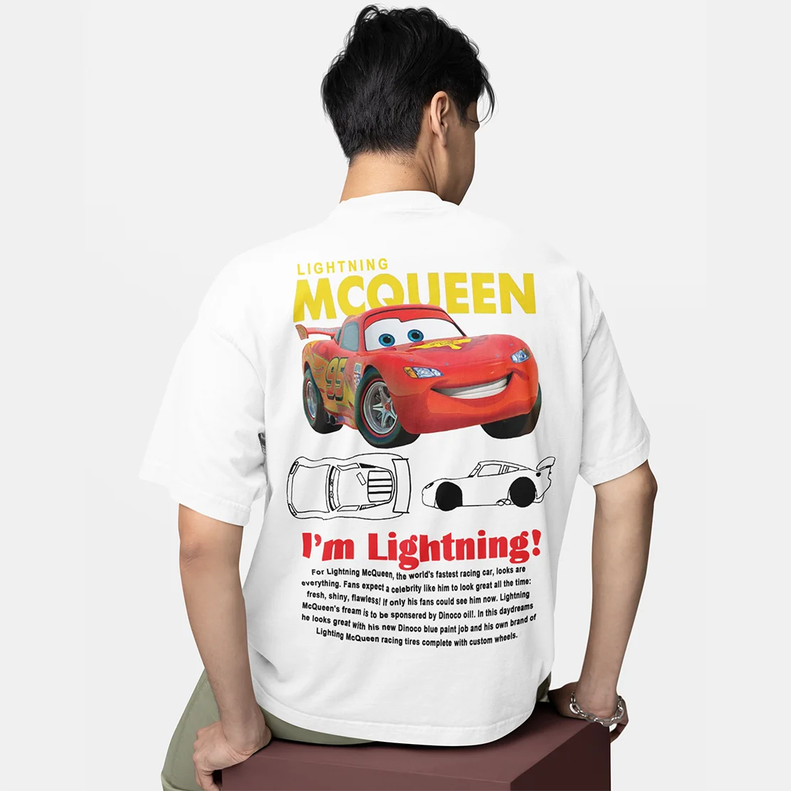 Fun Sally I'm Lightning Car Outfit T Shirt for Men Women Mcqueen Tee Shirt 100% Cotton New Arrival Clothing Love Gift For Couple 4