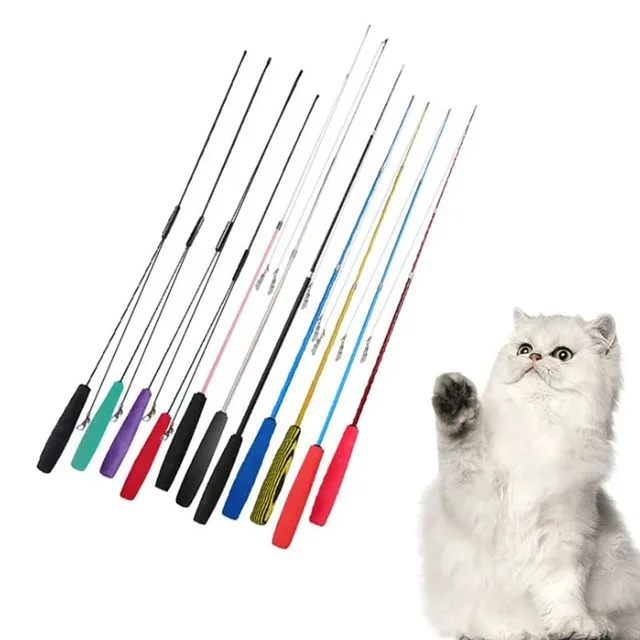 97cm Retractable Cat Feather Toys Kitten Funny Rod Cat Wand Toys Plastic Pet Cat Toys Interactive Stick Pet Cat Supplies 3