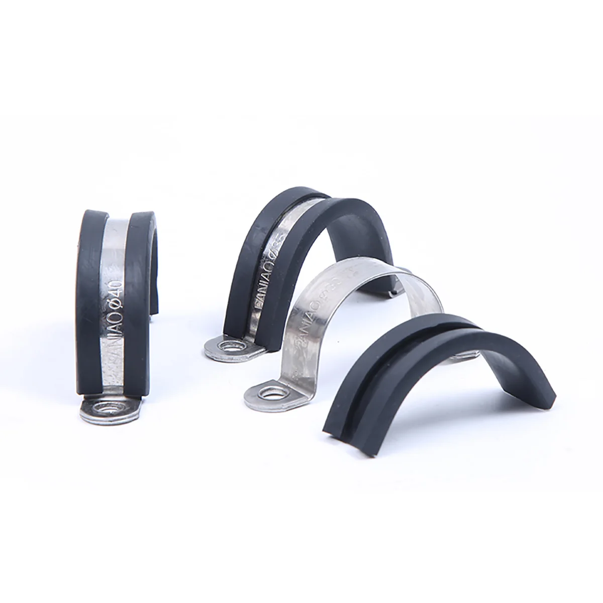 304 Stainless Steel Horse Riding Clamp / U-Shaped Clamp With Rubber