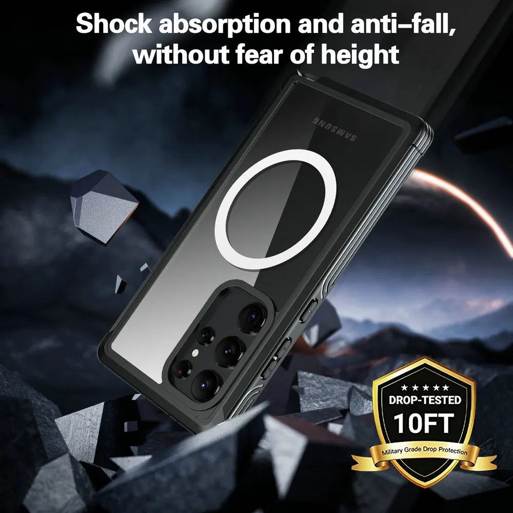 Shockproof Case Bumper Etui for Samsung S24 Ultra S23 S20 360 Protect Back Cover Galaxy S20 Plus S 23 5G Coque S 24 Magsafe Case