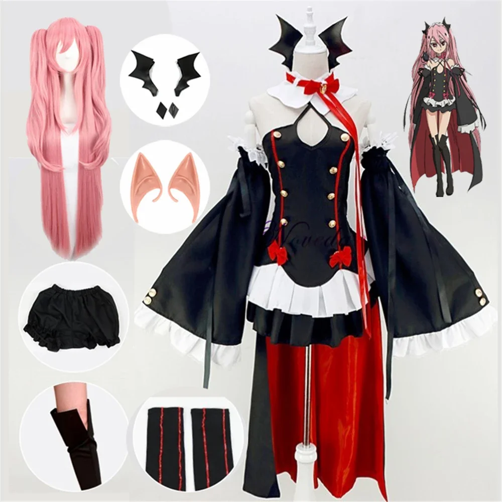 

Seraph Of The End Owari no Seraph Krul Tepes Cosplay Costume Uniform Wig Cosplay Anime Witch Vampire Halloween Costume For Women