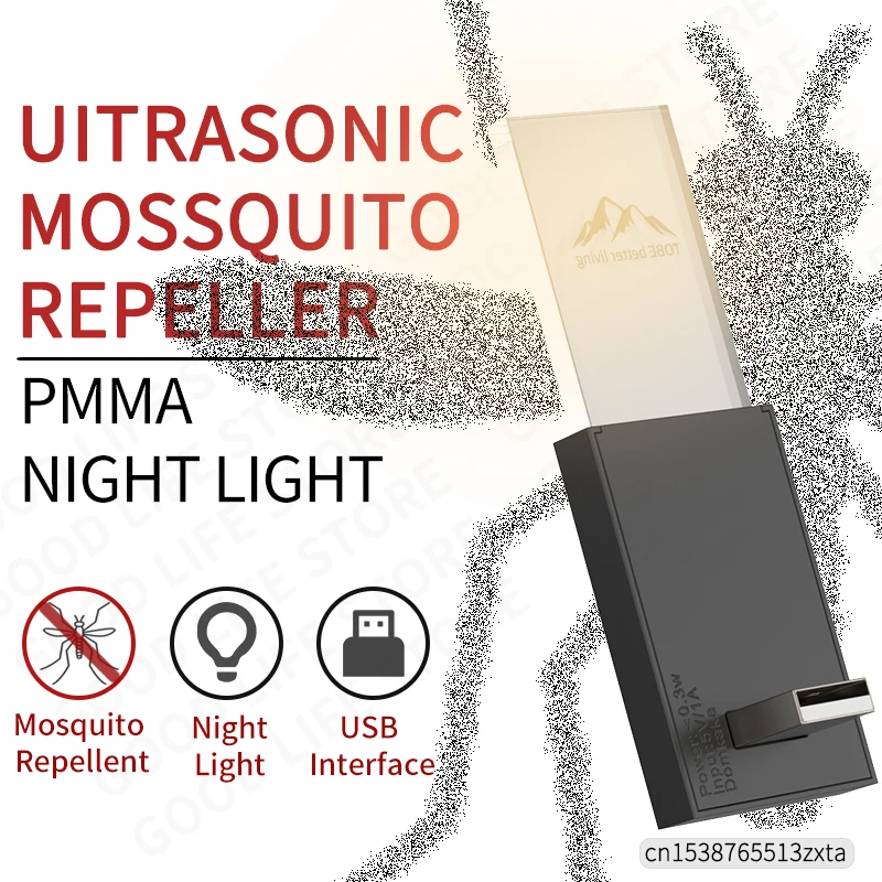 Usb Ultrasonic Insect Repeller Elettronico Zanzara Repellente Per Insetti Luce Portatile Controllo Dei Parassiti Topi Spider Repellent Nightlight