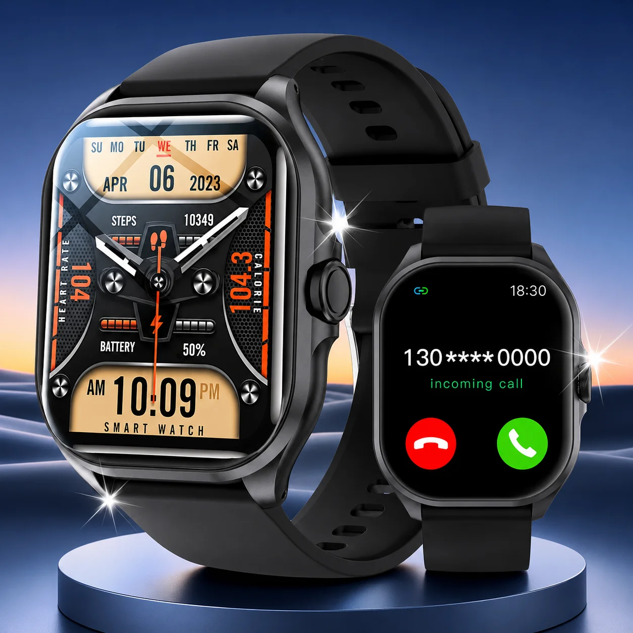 New Smart Watch Bluetooth Calling 1.88" HD Screen Fitness Tracker Raise to Wake Sleep Monitor Multi Sport Modes DIY Watch Face