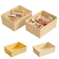 2PCS Solid Color Sundries Storage Box Cosmetic Box Bathroom Storage Basket Desktop Storage Box Home Office Storage Accessories 5