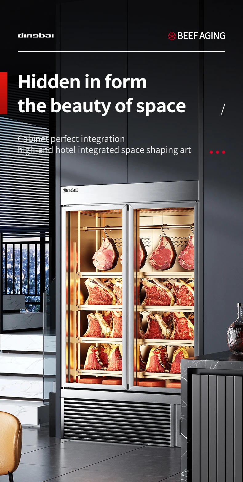 Grade Beef Aging Meat Preservation Cabinet Triple Doors Automatic Defrost Commercial Dry Aging Fridge for Steak Restaurant