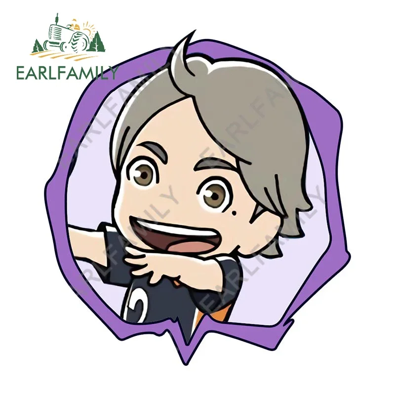 

EARLFAMILY 13 см x 11,9 см для креативных виниловых автомобильных наклеек, забавные аниме водонепроницаемые автомобильные аксессуары, наклейка для доски для серфинга