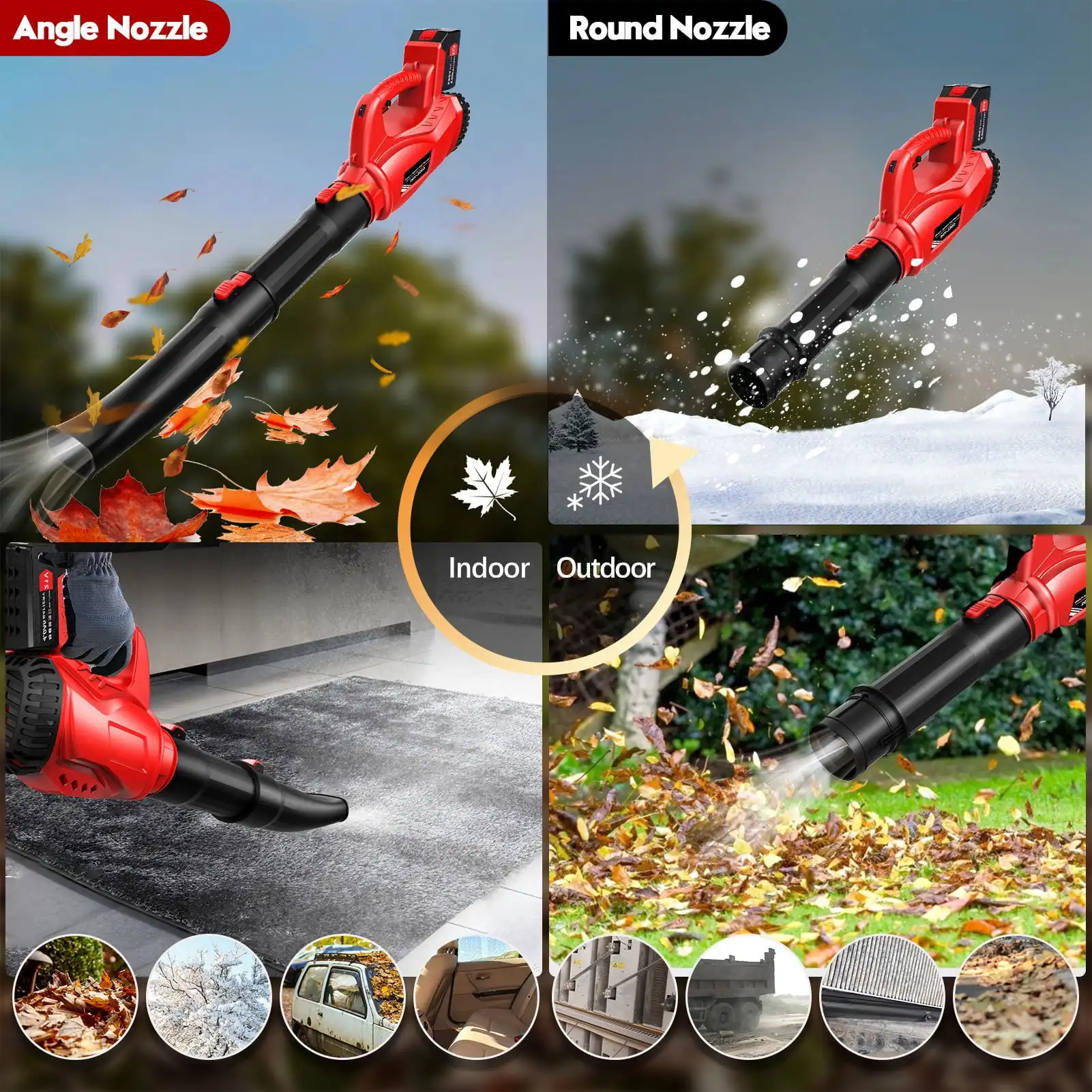 Cordless Leaf Blower 21V 180MPH 320CFM Electric Leaf Blower Portable  handled for Blowing Leaf Dust Snow Debris Yard Work Garden - AliExpress