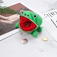 Novelty Adorable Anime Frog Wallet Coin Purse Key Chain Cute Plush Frog Cartoon Cosplay Purse for Women Bag Accessories 4