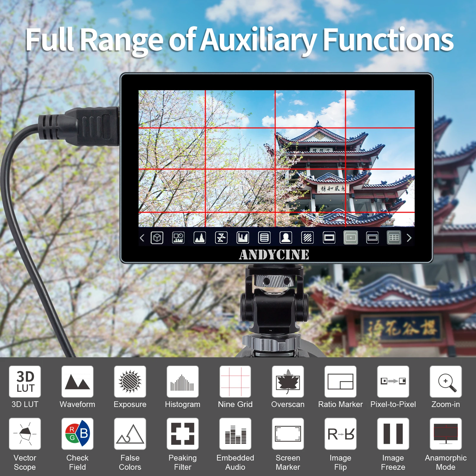 Andycine X5 5.5" High-Brightness 4K HDMI Aluminum Housing Touchscreen Monitor
