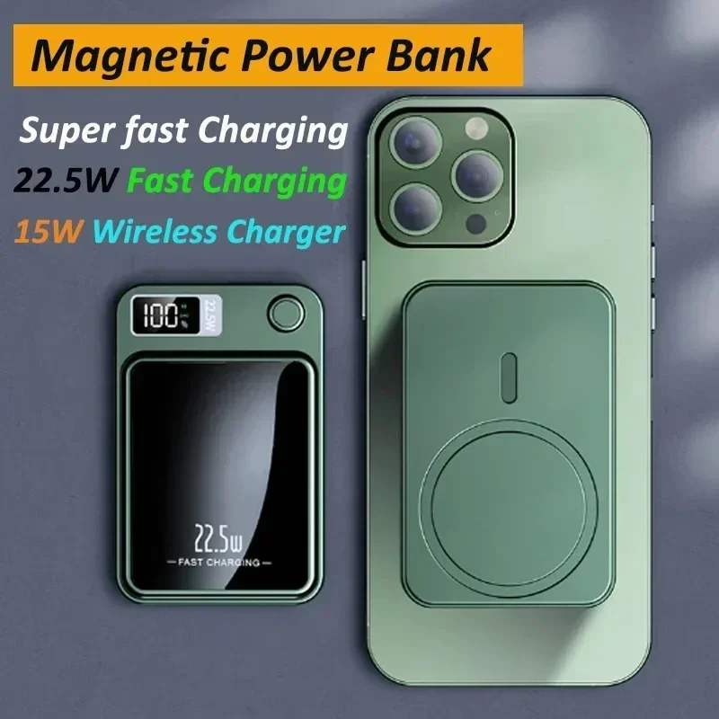 20000mAH Power Bank Magnetic Wireless 22.5W Ultra Capacity Super Fast Charging Magnetic Power Bank For Iphone15 Samsung Xiaomi 2