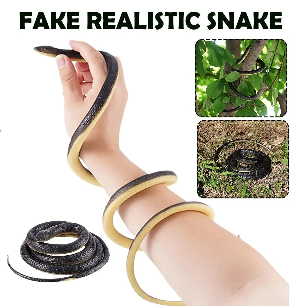 

Funny Fake Snake Realistic Rubber Snakes 120/130cm Prop Snake Gag Halloween Party Gifts Prank Garden Halloween Safari Fake X7A1