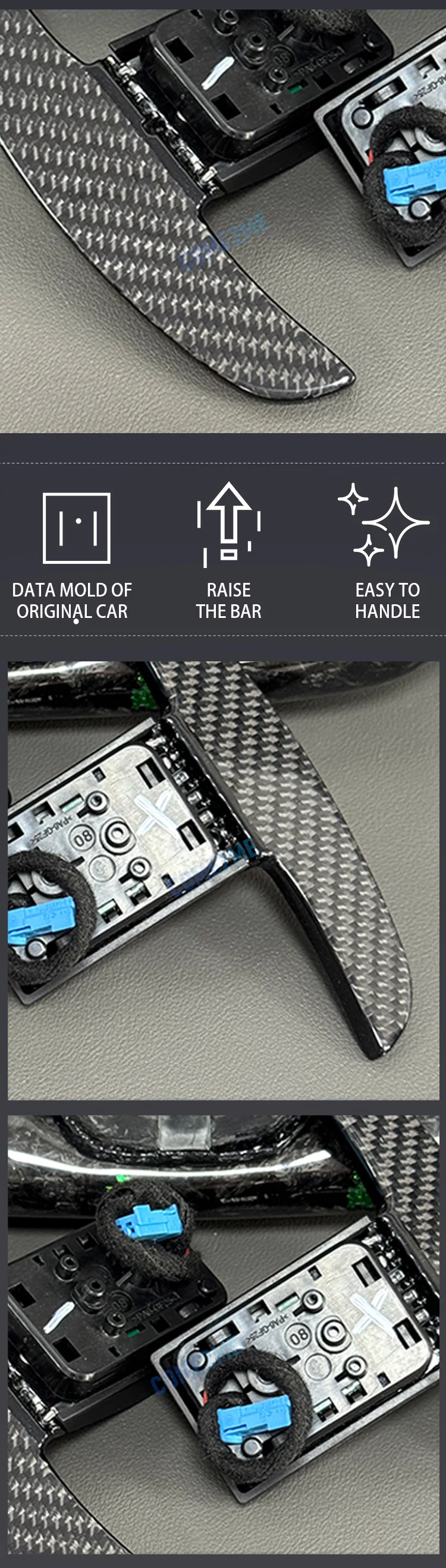 New genuine carbon fiber long shift paddles suitable for BMW 1-5 Series F20 F21