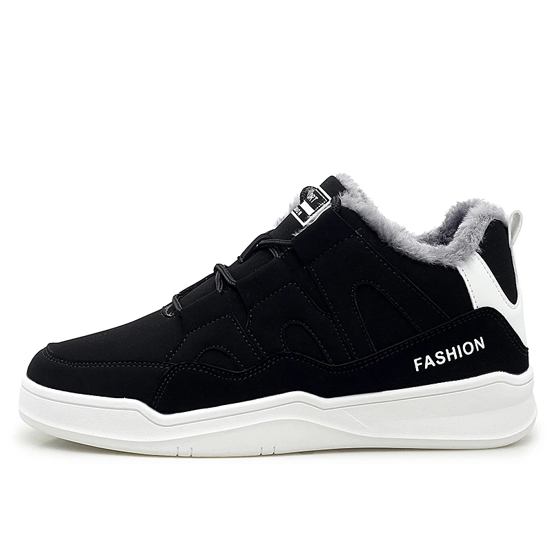 Mens Winter Snow Boots Cotton-Padded Shoes Warm Casual Flat Shoes Fashion Non-Slip Comfortable Sneakers Men Footwear Plus Size