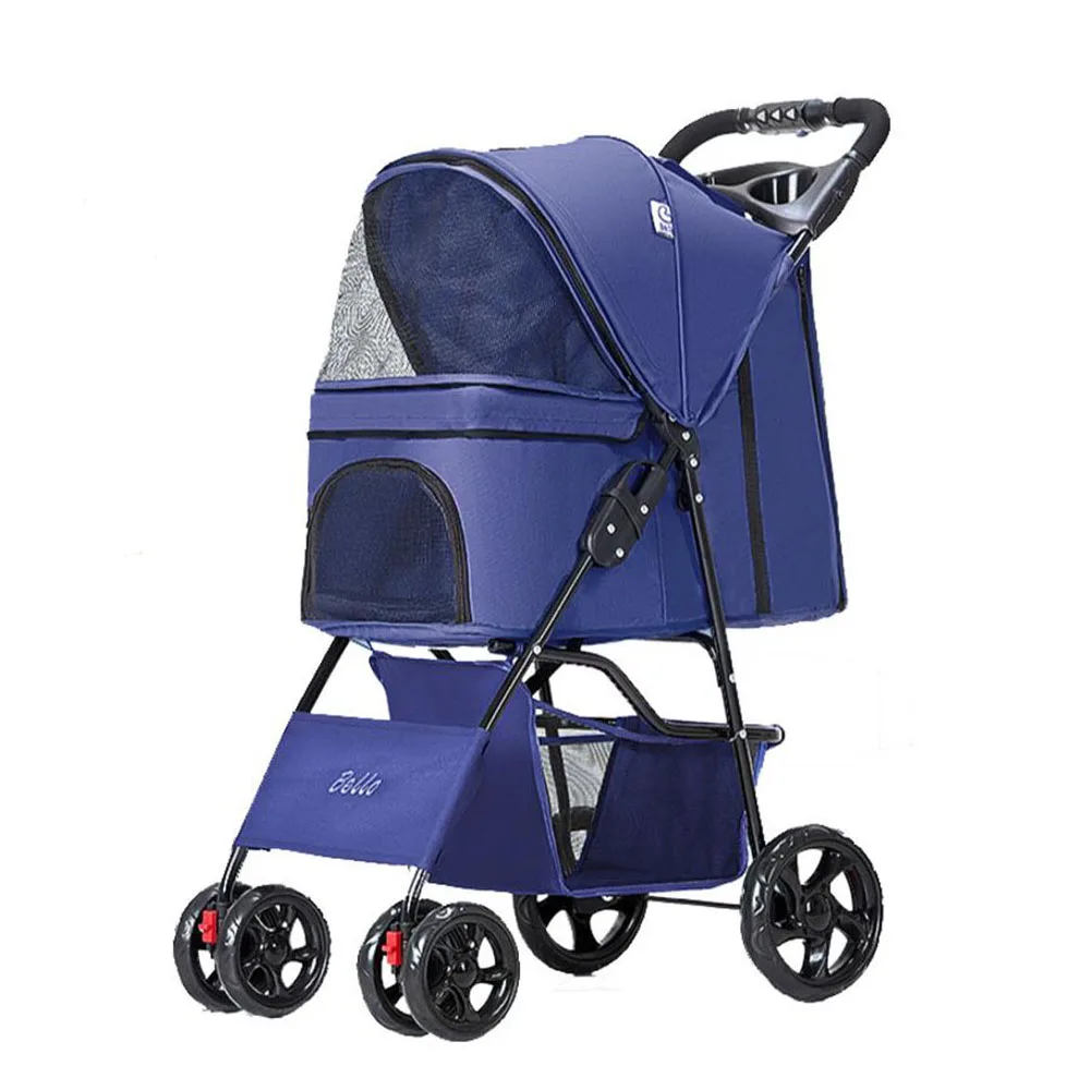 

Folding Type Small Dog Stroller with Carrier Lightweight Portable Pet Trolley for Cats and Dogs To Carrying 15KG SP02