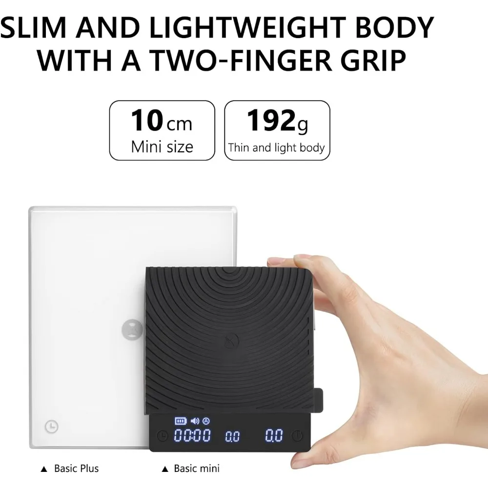TIMEMORE Basic Mini Coffee Scale, Multifunction Electronic Espresso Scale, Weigh Digital Drip Cone Scale with Timer