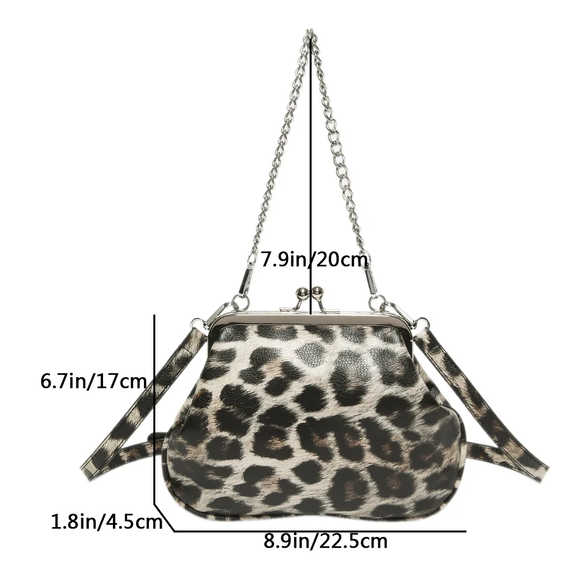 Zebra Pattern Crossbody Bag For Women Designer Shell Bag Vintage Leopard Handbag Black Pu Leather Shoulder