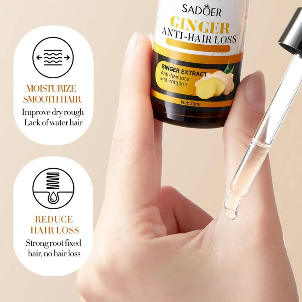 SADOER Deep Nourishing Moisturizing Thick Anti Hair Loss Stimulating Hair Follicle Growth Ginger Care Serum