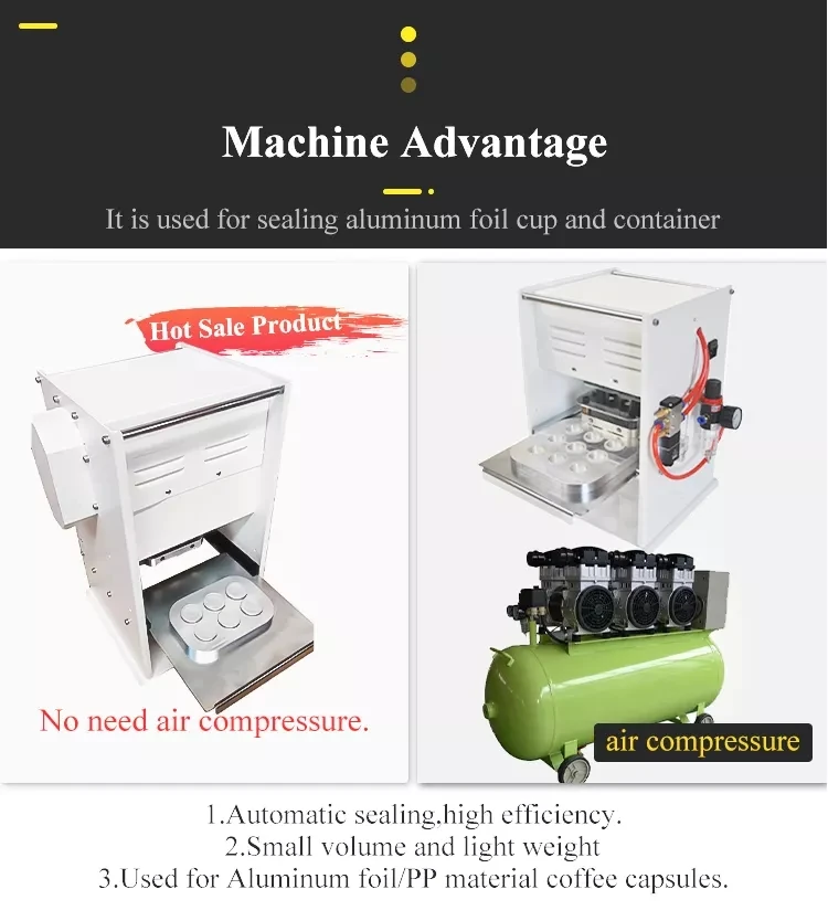 Description Picture 6 of itemAutomatic Electric Coffee Capsule Cup Sealing Machine Nespresso Aluminum Foil 6 Holes Heat Sealing Machine