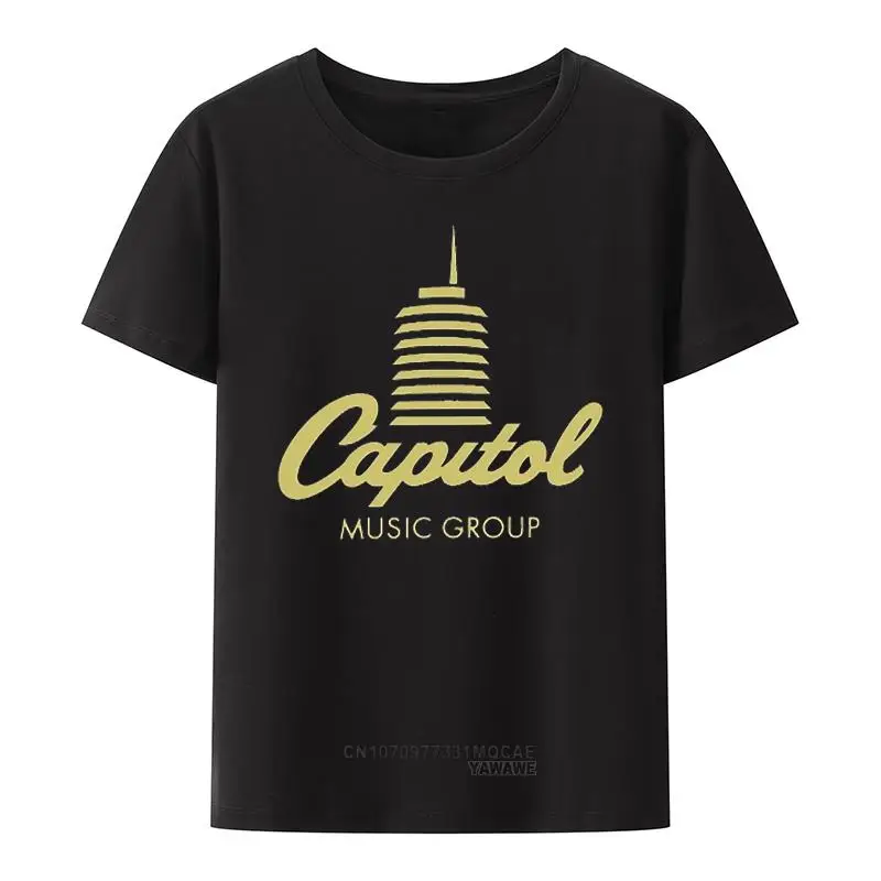 

Funny Men Women Novelty Tshirt Capitol Records Tower Logo Tee Summer Short-sleev Fashion Casual Graphic Tops Ropa Hombre