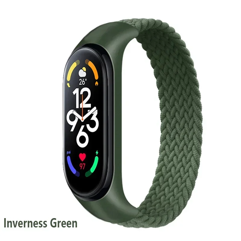Nylon Braided Solo Loop Strap Bracelet for Fitness Tracker Wristbands