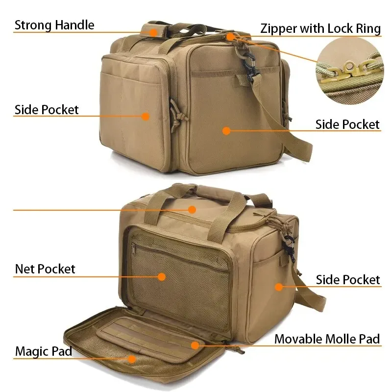 Gun Bag Gun Range Storage Bag with MOLLE System Durable Shoulder Pack for Outdoor Equipment & Accessories