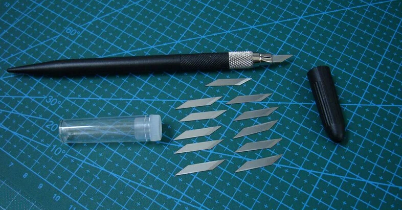 Metal Handle Hobby Knife/cutter knife/craft knife pen cutter+12 pcs Blade set for PCB Phone Repair DIY tool