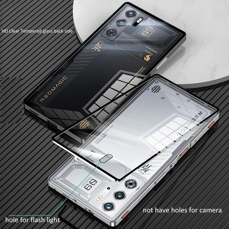 マジカン　本体&カバーのみ アルミ合金金属フレームバンパー + 強化ガラスバックカバー ZTE ヌビア