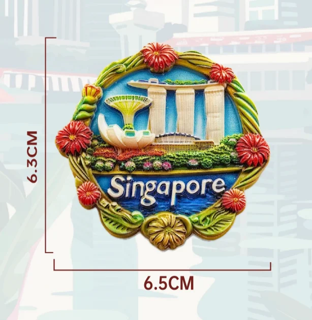 Magnete Frigorifero 3D Merlion Di Singapore | Souvenir Di Viaggio Fatto A Mano In Metallo | Regalo Originale
