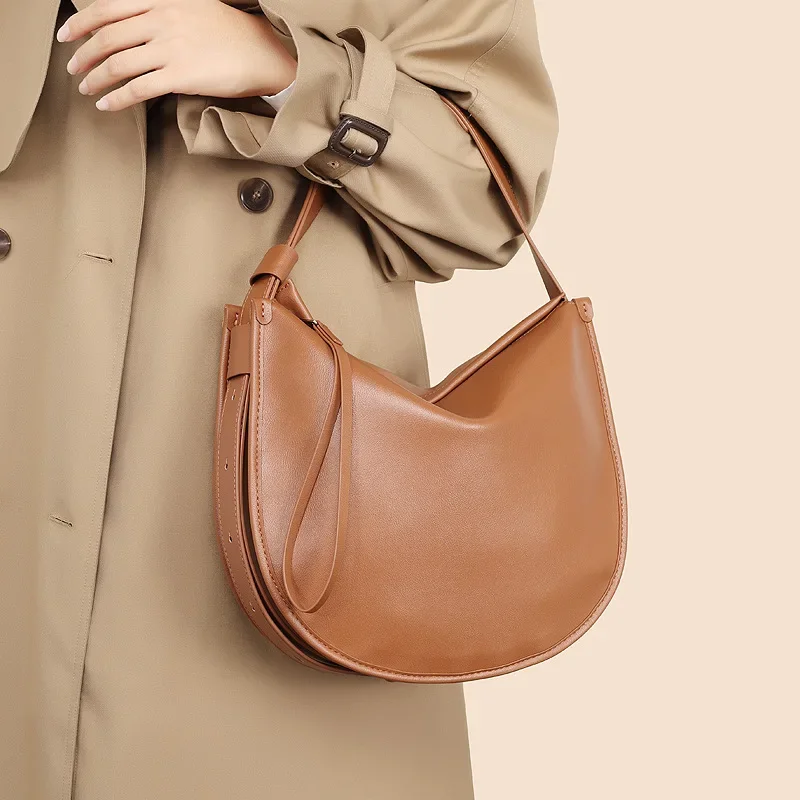 

Брендовая женская сумочка, дизайнерская сумка-тоут из мягкой воловьей кожи для подмышек, вместительный саквояж на плечо для женщин