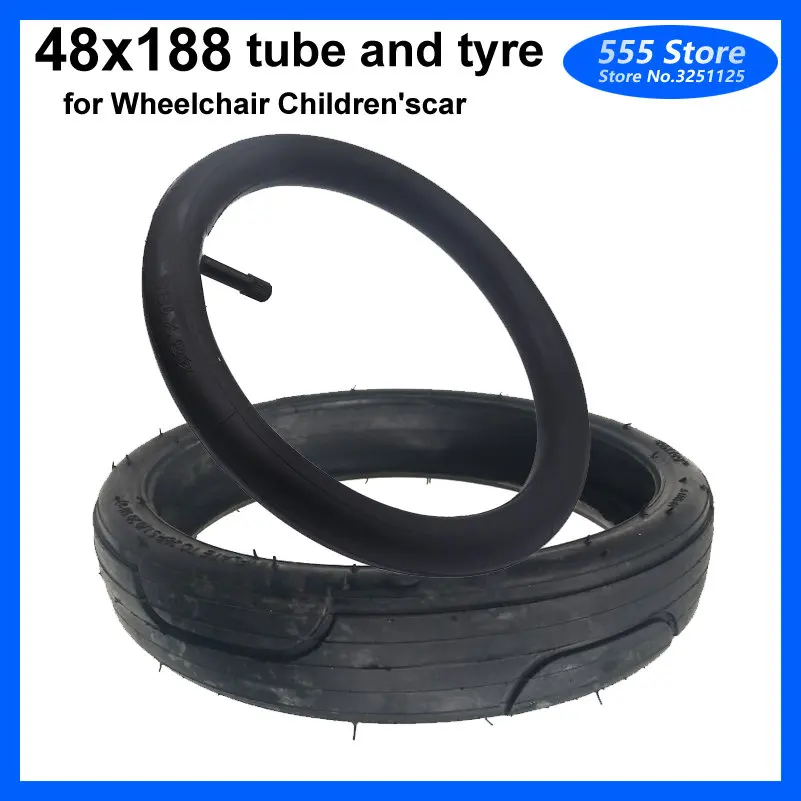 

48x188 Inner Tube Outer Tyre 48*188 Pneumatic Tire for Wheelchair Children's Tricycle Baby Carriage trolley Accessories