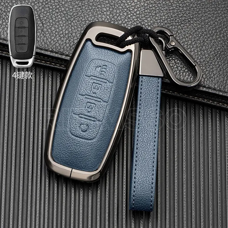 Zinc Alloy+leather Car Remote Key Fob Case Cover for Nissan Qashqai Altima Ariya 2022 Original Remote Control Key Shell