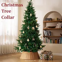 Rustic Christmas Tree Collar 28Inch Woven Wicker Tree Base Stand Cover For Artificial Holiday Decoration Ring Skirt Basket 1