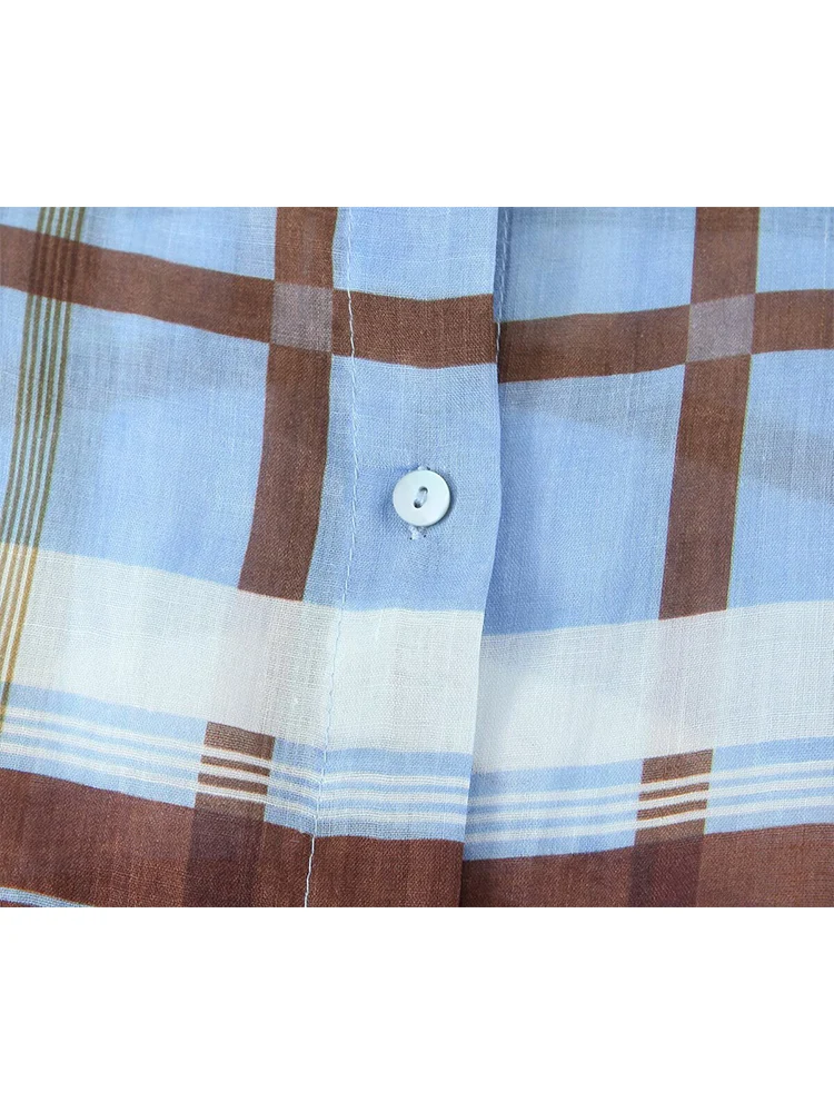 Women's Plaid Printed Shirt Dress Spring Autumn Casual Long Dresses 2025 New Long Sleeve Lace Up Female Thin Streetwear