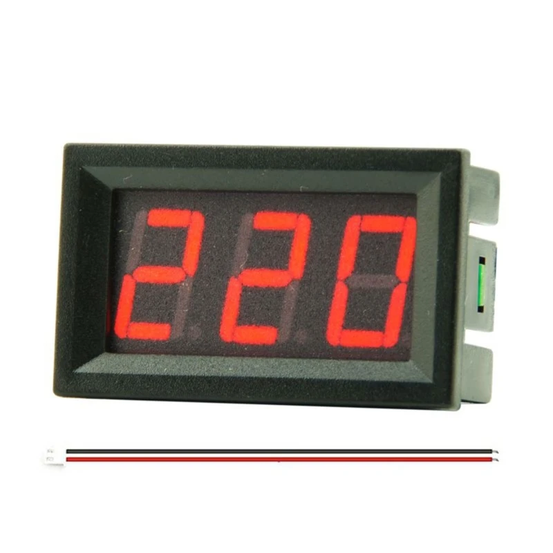 

220V 380V 50-500V Voltmeter 0.56in Digital Tester Gauge with Cable Dropship